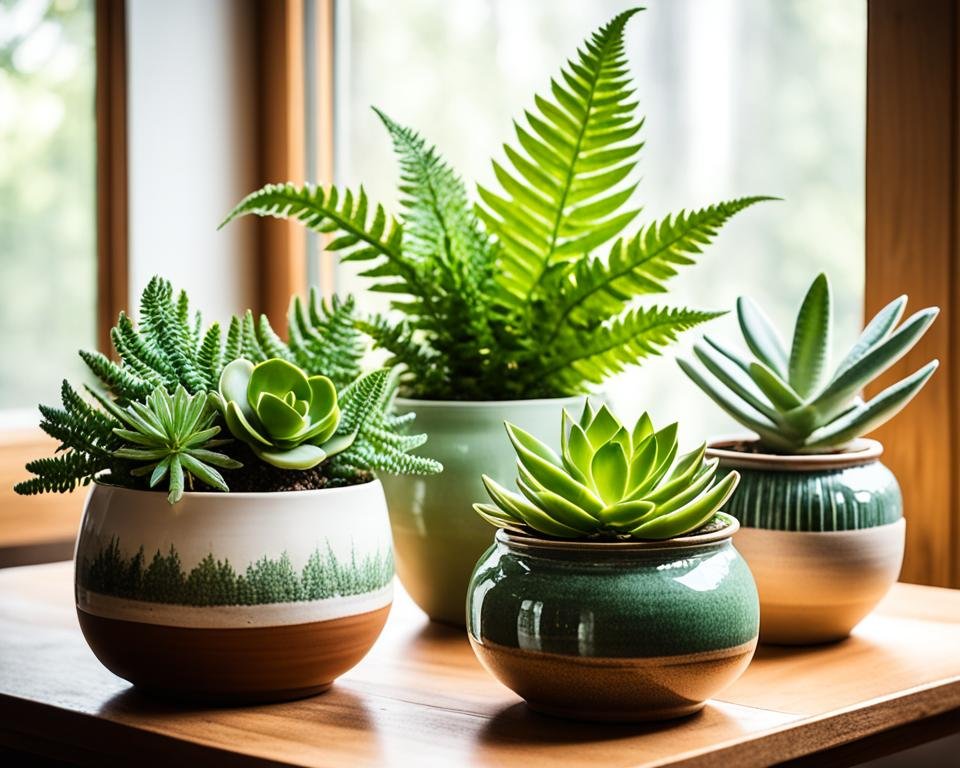 creative indoor plant arrangement