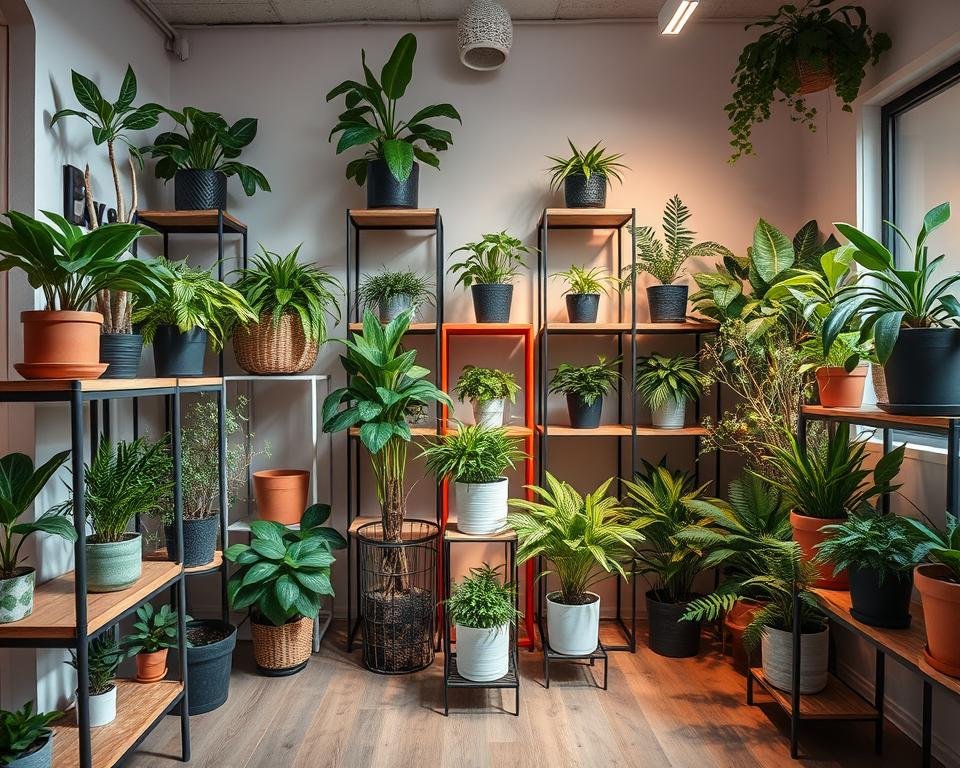 indoor plant shelves