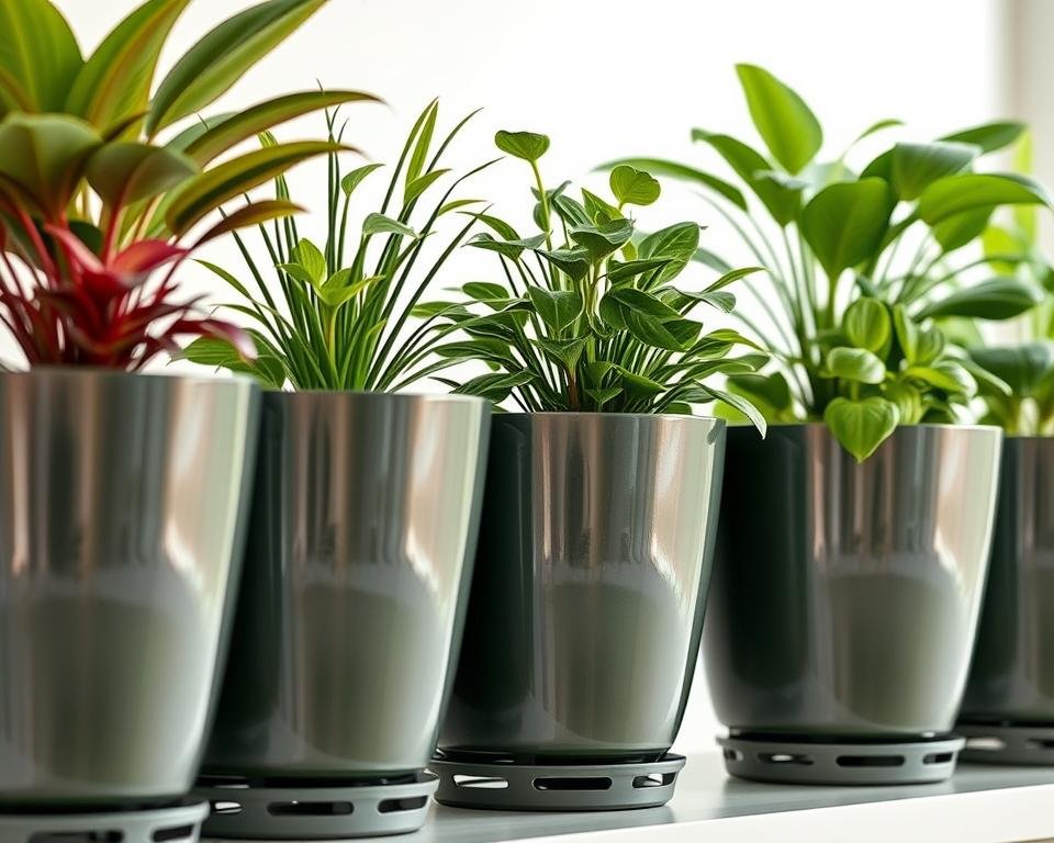 shiny plastic indoor pots