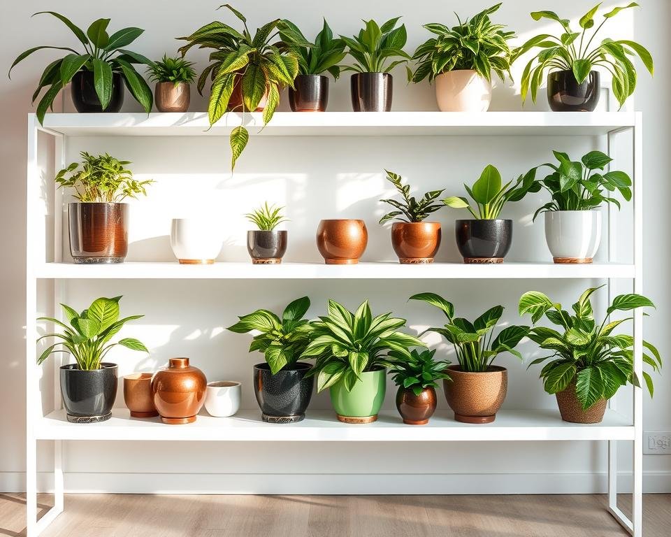 shiny plastic indoor pots