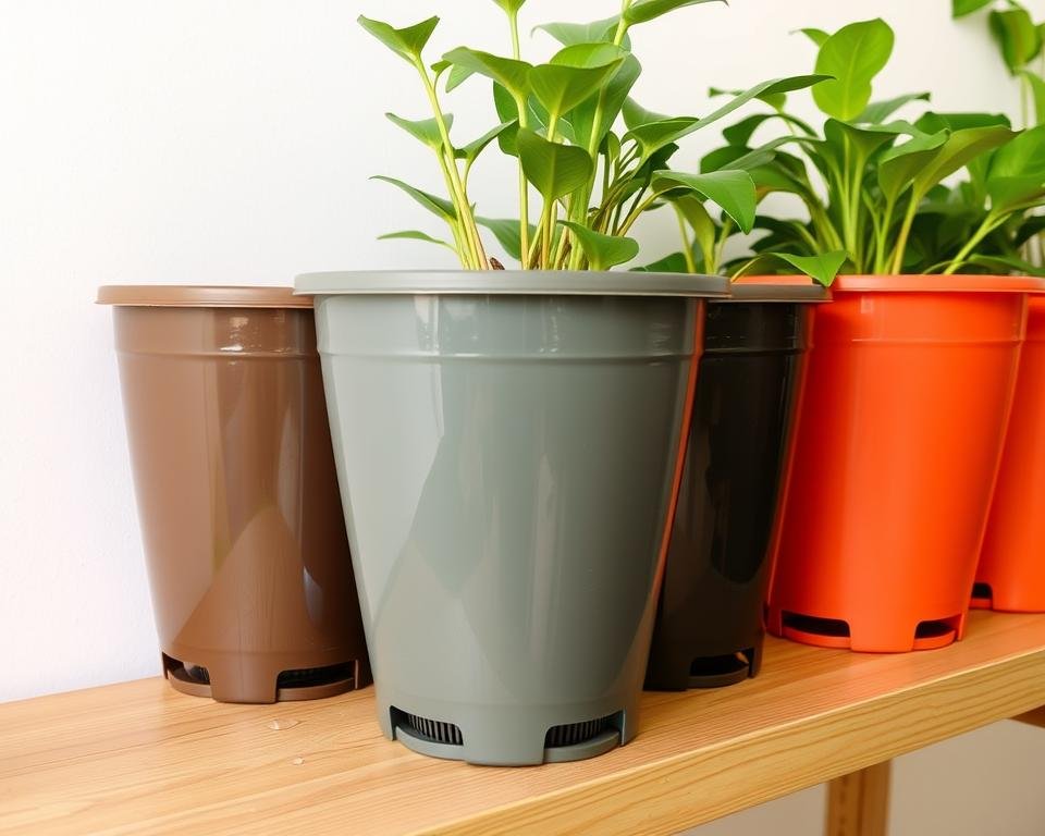 shiny plastic indoor pots