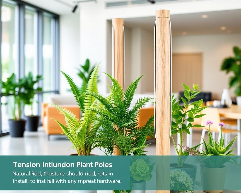 wood look indoor plant poles