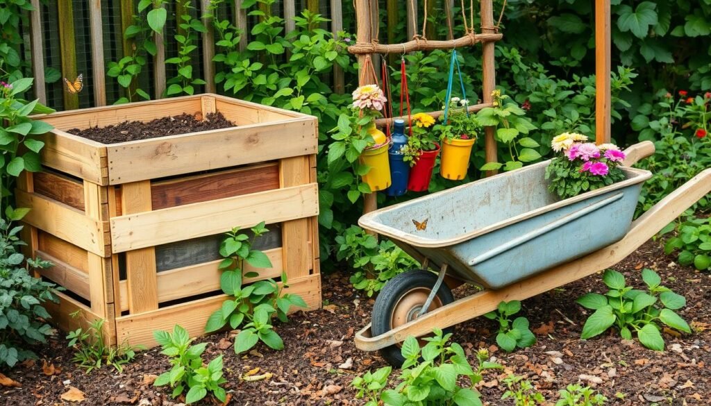 Recycling materials in garden